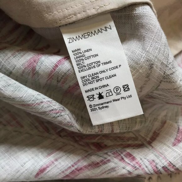 Zimmermann Aliane Floral Romper Womens 1 Small Green Short Sleeve Linen Belted - Picture 9 of 13